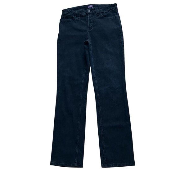 NYDJ Jeans Size 12 Blue Straight Stretch Shaping Slimming Lift Tuck Dark Wash - Picture 1 of 12